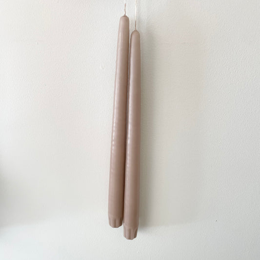 Taper Candle Taupe 12"