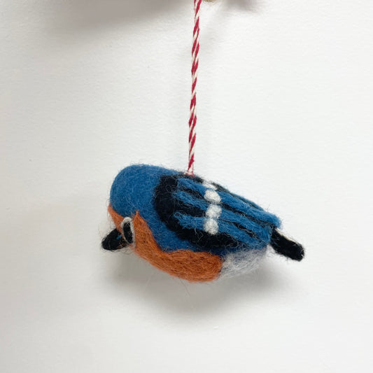 Felt blue bird ornament